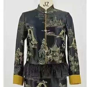 Elegant Black and Gold Embroidered Jacket